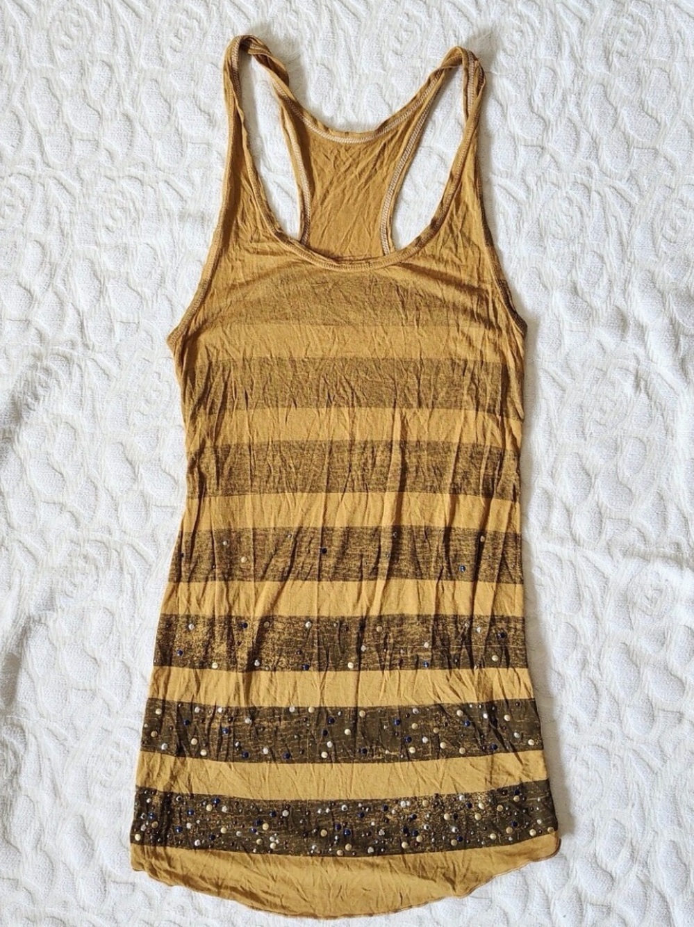 We The Free Vintage Stripe Sequin Tunic Tank Medium M
